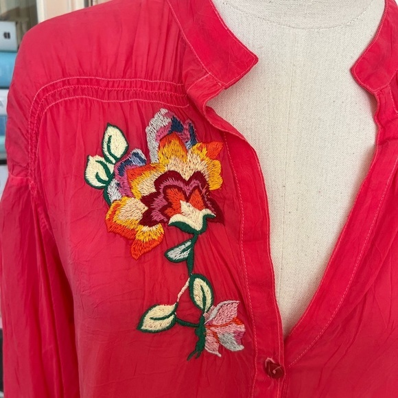 Gorgeous Johnny Was Pink Embroidered Tunic Size S - Picture 1 of 7